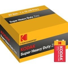 Kodak 10 Adet Çinko Karbon Shrink 9 Volt Pil