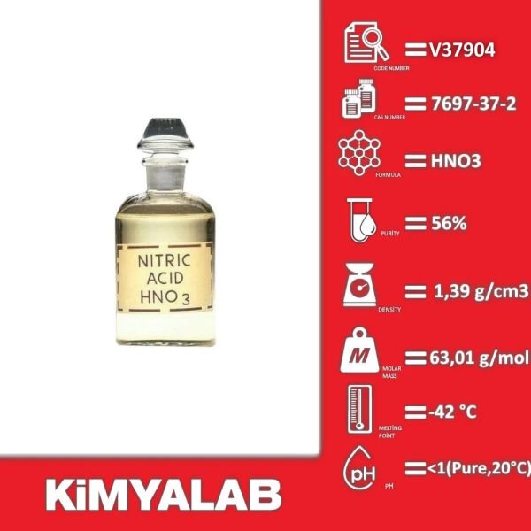 Kimyalab Nitrik Asit 56% 1000mL Cam Şişe - Nitric acid HNO3
