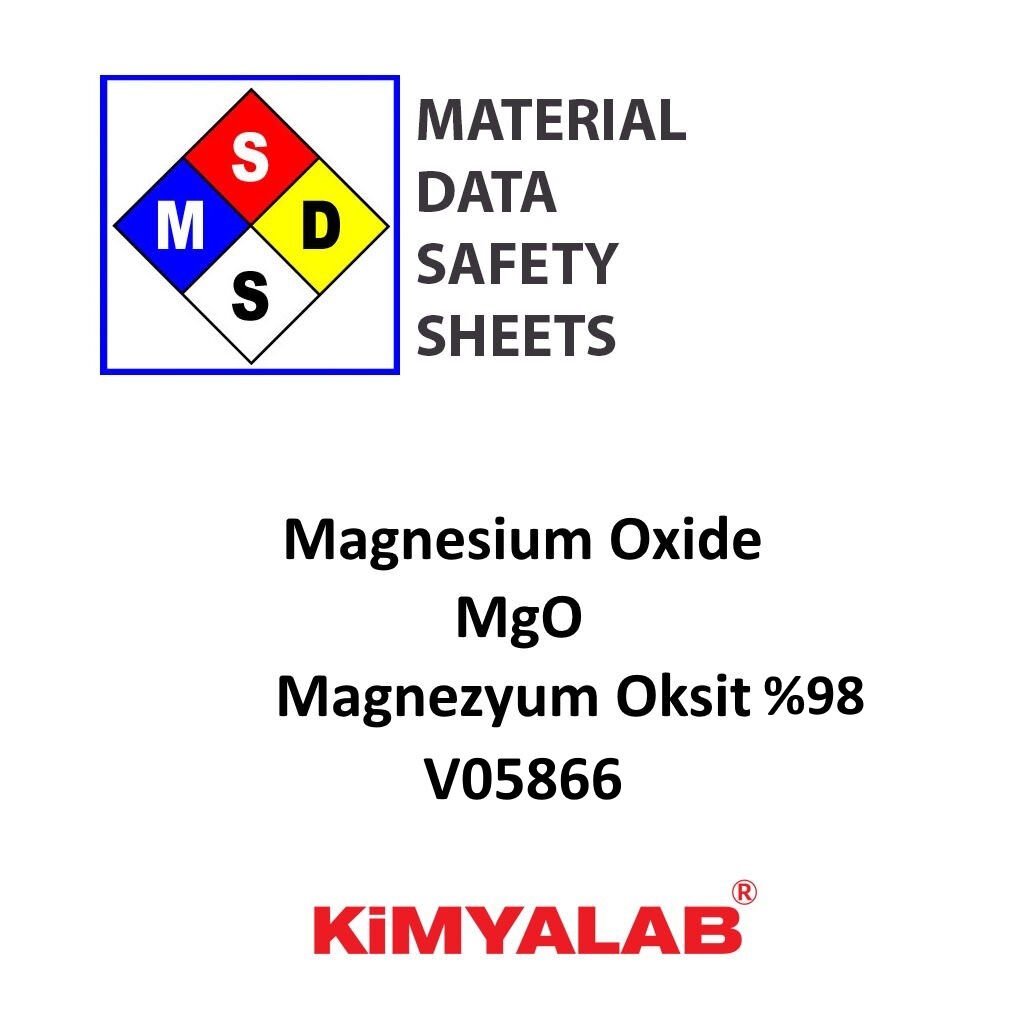 Kimyalab Magnezyum Oksit %98 MSDS Belgesi - Magnesium Oxide MgO