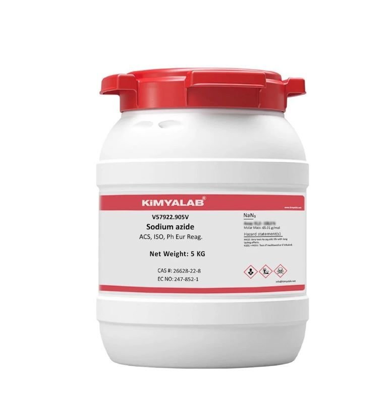 Kimyalab Sodyum Azotür - Sodium Azide -  5 Kg-HDPE Varil