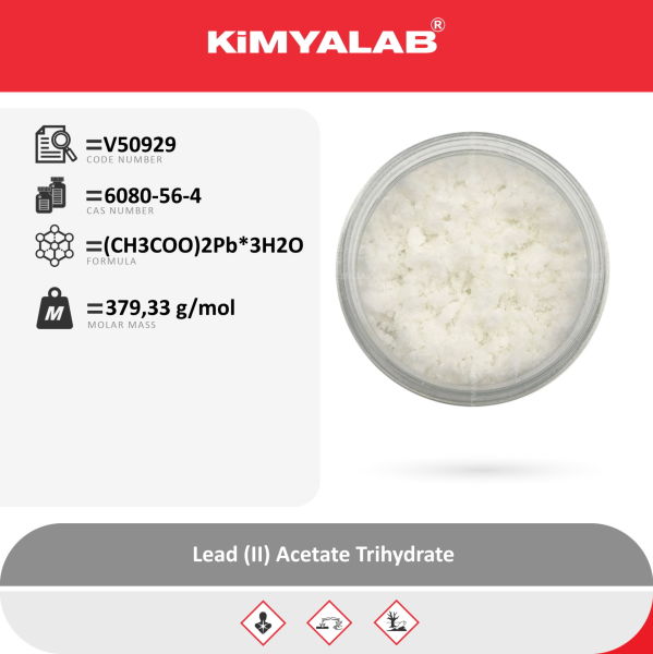 Kurşun Asetat Trihidrat 1 Kg - Lead (II) Acetate Trihydrate