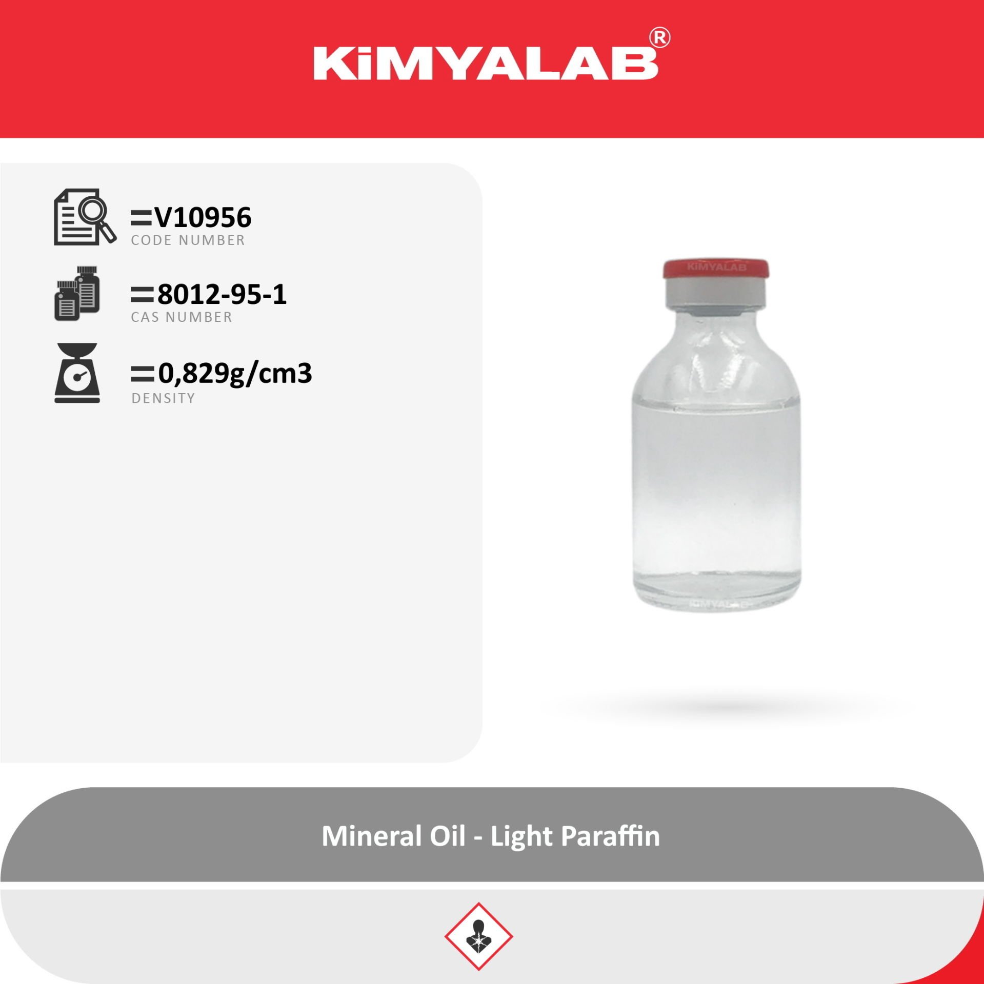 Kimyalab Mineral Yağ Likit Parafin - Light Paraffin Oil 1L Farma Kalite