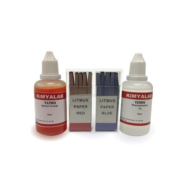 pH Test Kiti - Metiloranj-Fenolftalein-Turnusol Mavi+Kırmızı