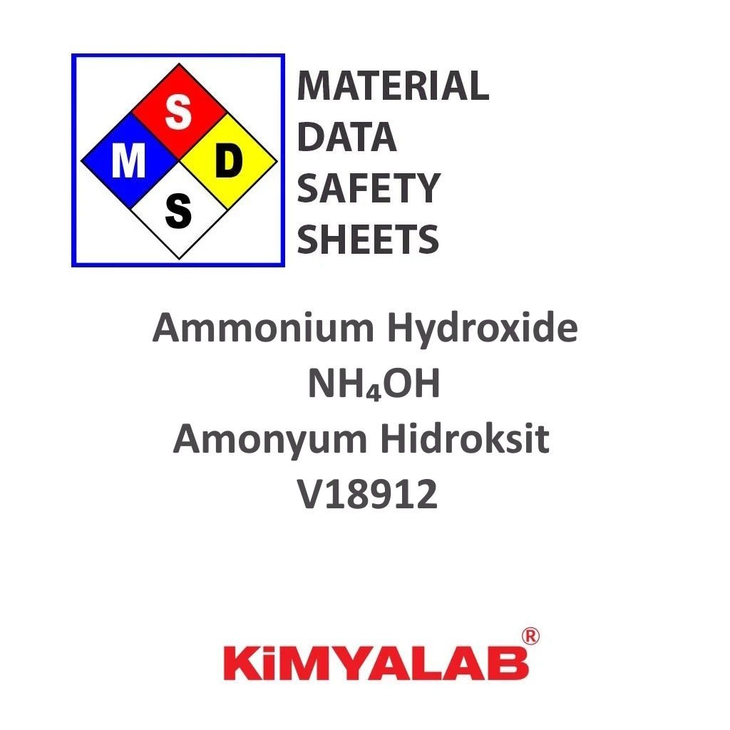 Amonyak MSDS Belgesi - Amonyum Hidroksit %25 - Ammonium Hydroxide