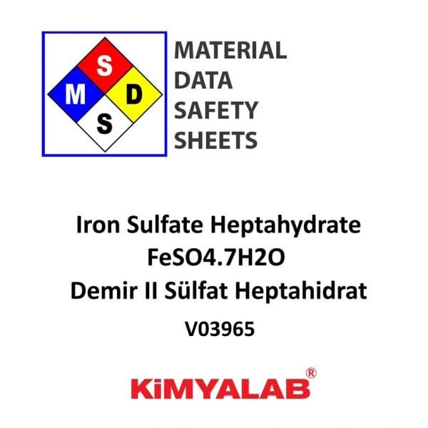Kimyalab Demir II Sülfat Heptahidrat MSDS - Iron Sulfate Heptahydrate
