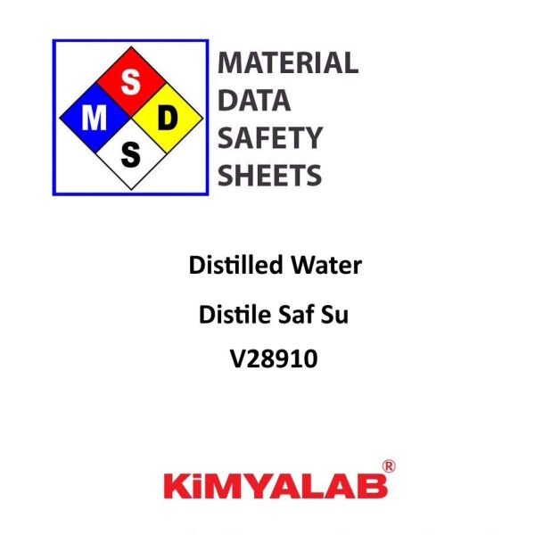 Saf Su MSDS - Distilled Water - Distile Saf Su