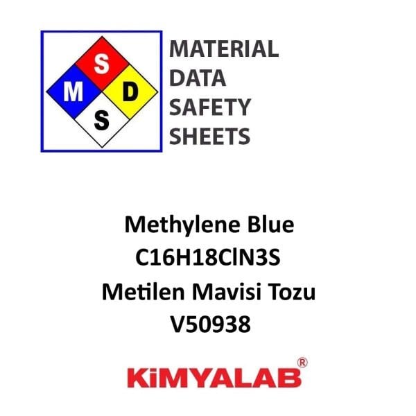 Kimyalab  Metilen Mavisi MSDS Belgesi- Metilen Blue Tozu - Methylene Blue