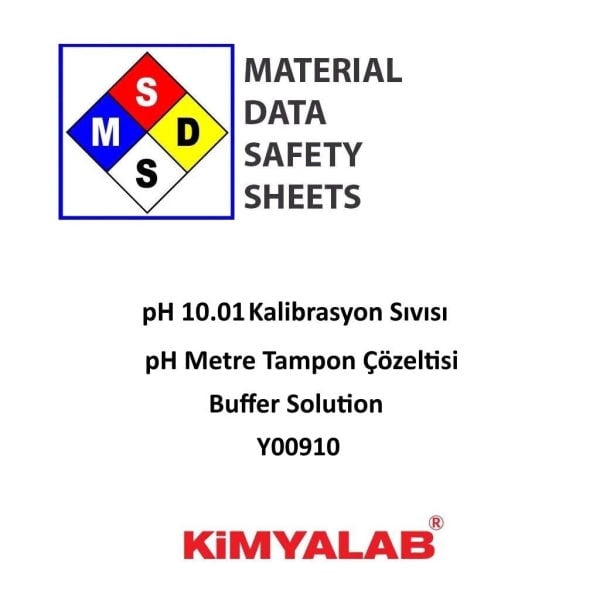 Kimyalab pH 10.01 Kalibrasyon Sıvısı - pH Metre Tampon Çözeltisi MSDS- Buffer Solution