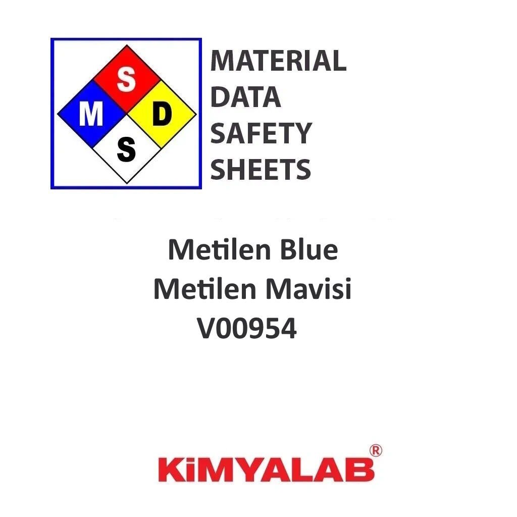 Metilen Mavisi MSDS Belgesi - Metilen Blue Çözeltisi - Methylene Blue