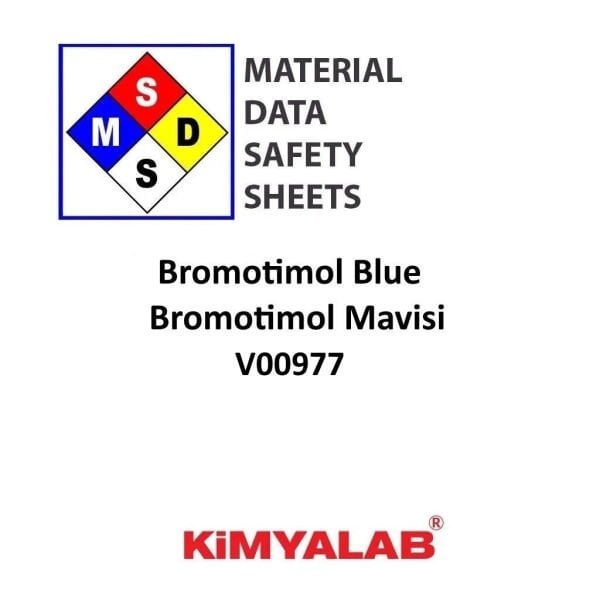 Bromotimol Blue MSDS Belgesi - Bromotimol Mavisi İndikatör Çözeltisi 50ml