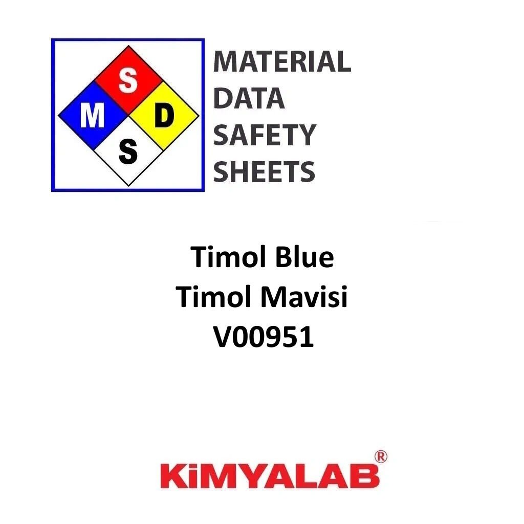 Timol Blue MSDS Belgesi - Timol Mavisi İndikatör Çözeltisi 50 ml