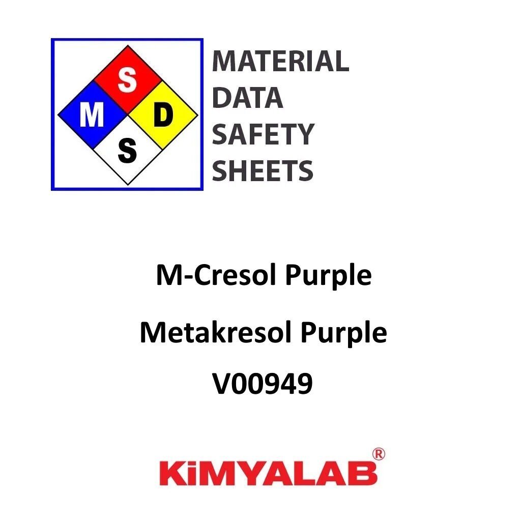 Metakresol Purple MSDS Belgesi - M-Cresol Purple İndikatör Çözeltisi
