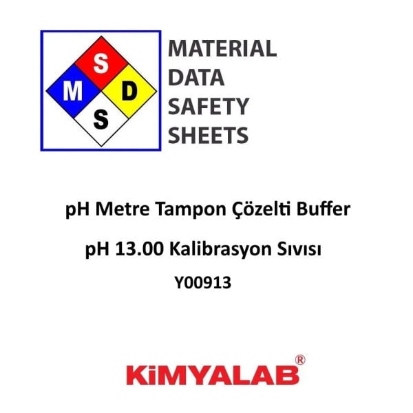 pH 13.00 Kalibrasyon Sıvısı MSDS Belgesi - pH Metre Tampon Çözelti Buffer