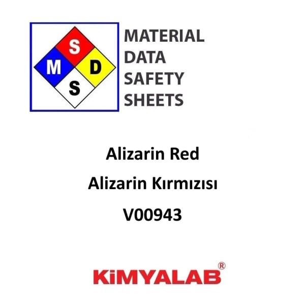 Alizarin Red Çözeltisi MSDS Belgesi - Alizarin Kırmızısı
