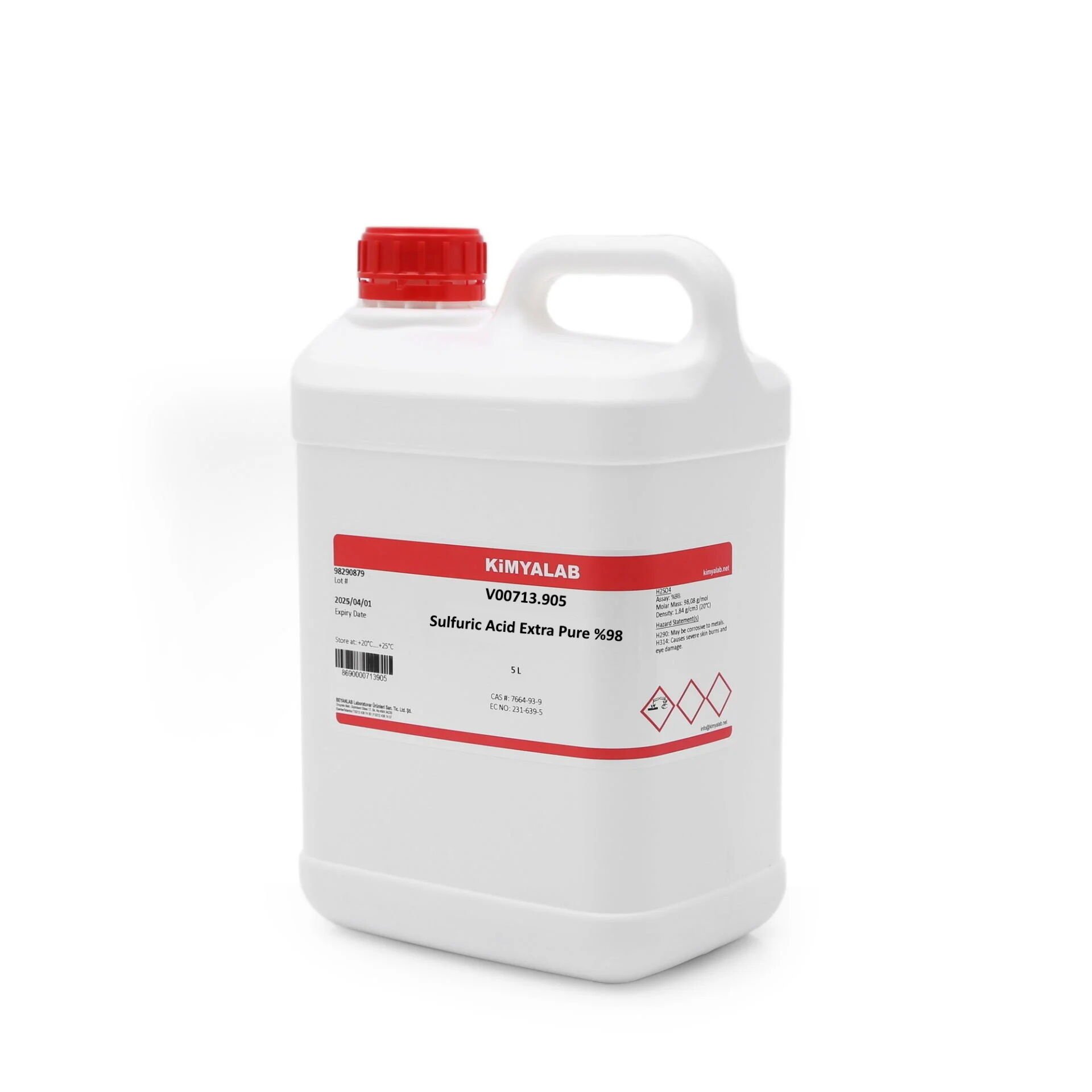 Sülfürik Asit %98 5Litre - Sulfuric Acid Extra Pure