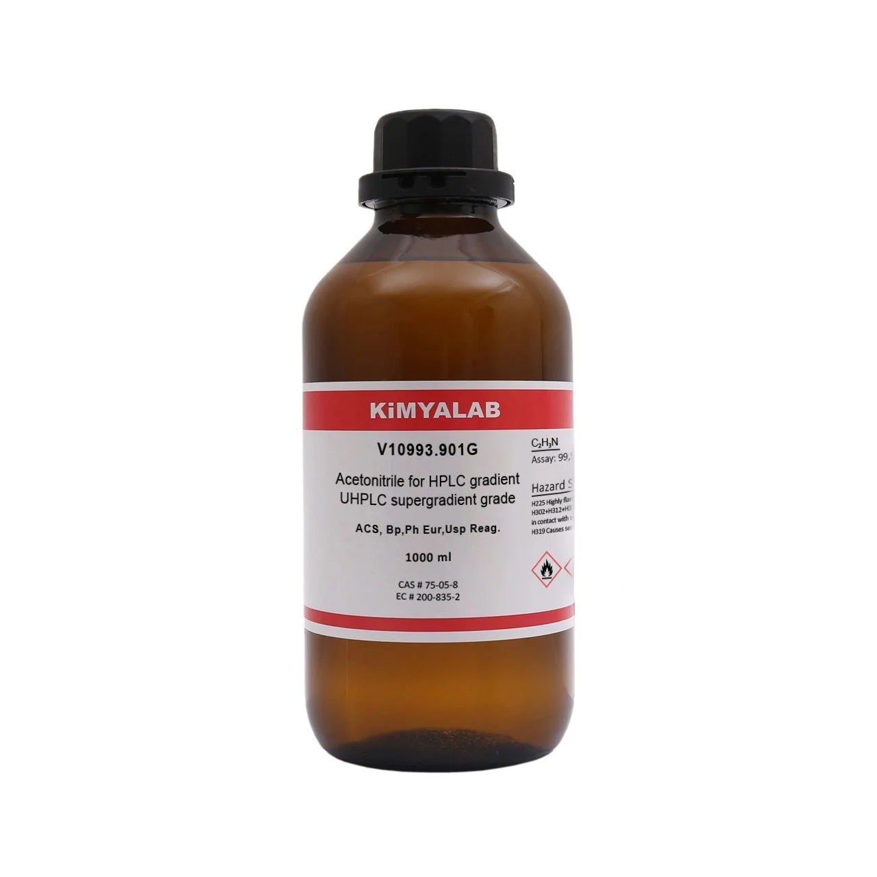 Kimyalab Asetonitril 1Litre - Acetonitrile Reag Ph Eur for HPLC ACS