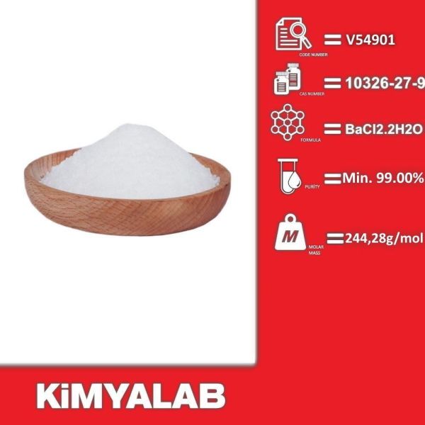 Kimyalab Baryum Klorür - Barium Chloride Dihydrate - 5 Kg-HDPE Varil