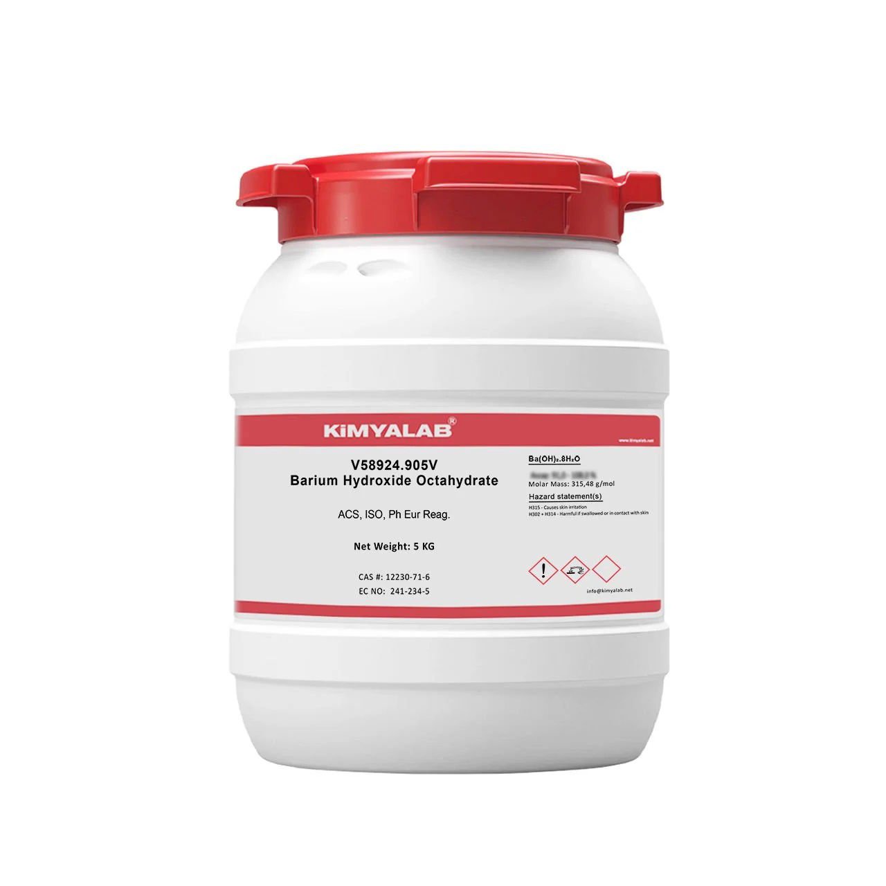 Kimyalab Baryum Hidroksit Oktahidrat - Barium Hydroxide Octahydrate - 5 Kg-HDPE Varil