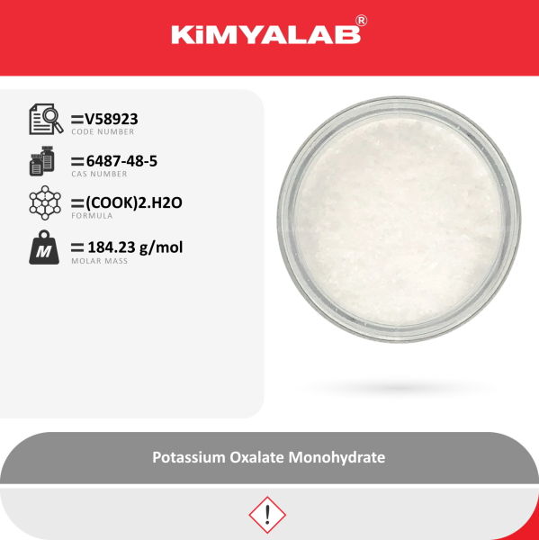 Kimyalab Potasyum Oksalat Monohidrat 500g - Potassium Oxalate Monohydrate