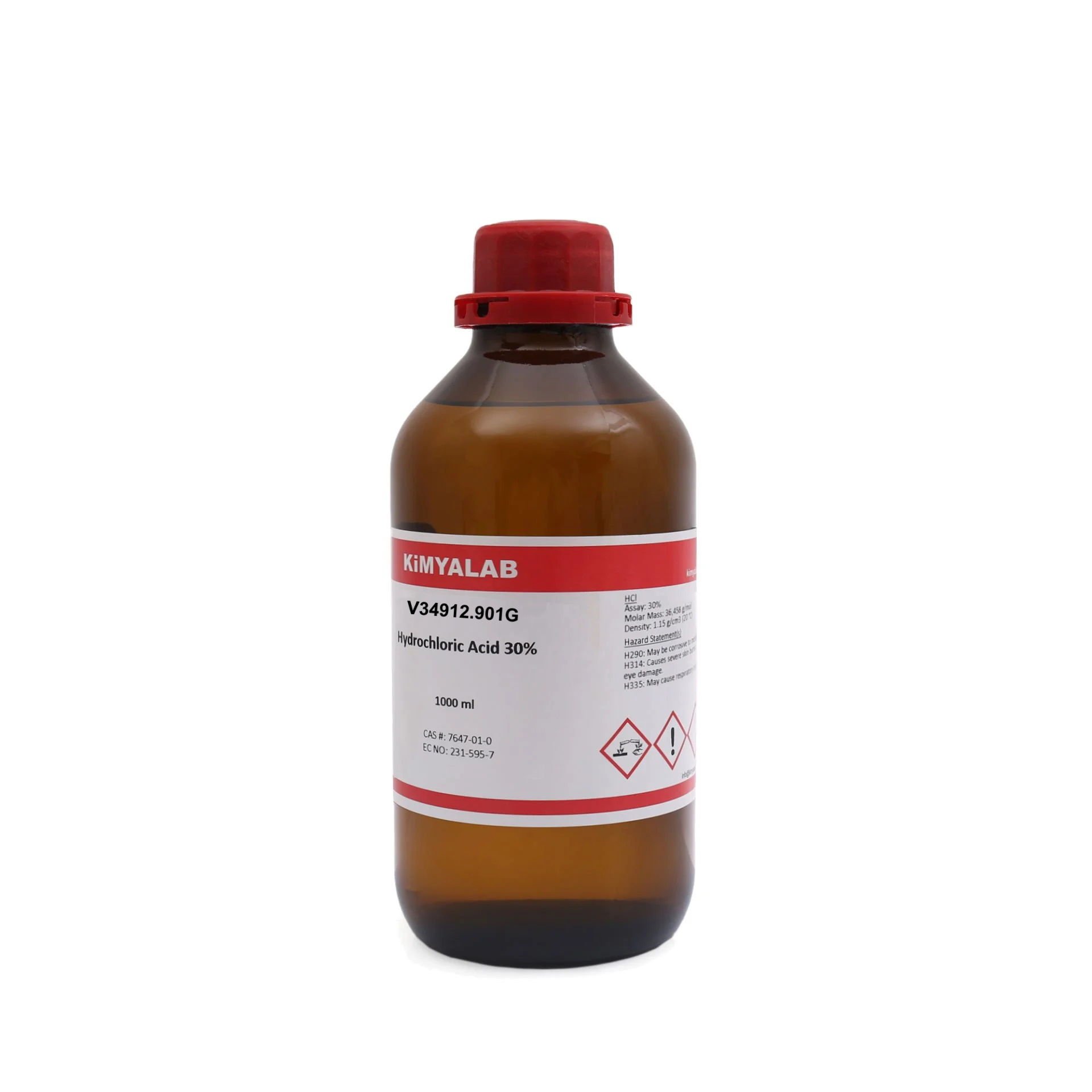 Kimyalab Hidroklorik Asit 30% 1L - Hydrochloric Acid HCL