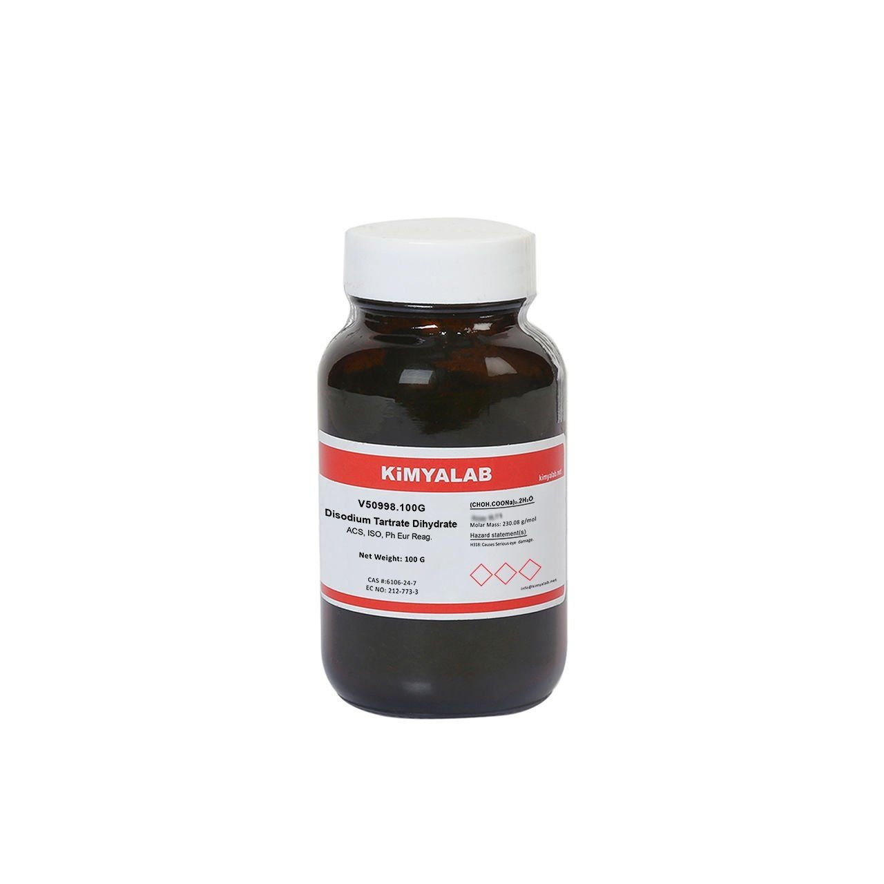 Kimyalab Disodyum Tartarat Dihidrat 100g - Disodium Tartrate Dihydrate