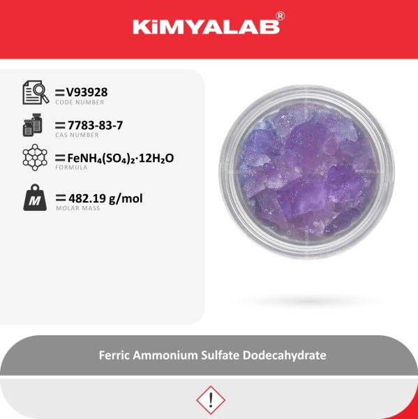Kimyalab Amonyum Demir(III) Sülfat 500g - Ammonium Iron(III) Sulfate Dodecahydrate