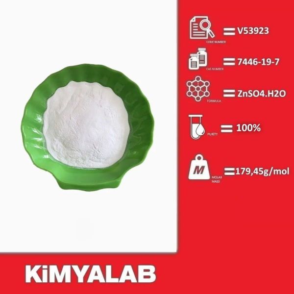 Kimyalab Çinko Sülfat Monohidrat - Zinc Sulfate Monohydrate - 5 Kg-HDPE Varil