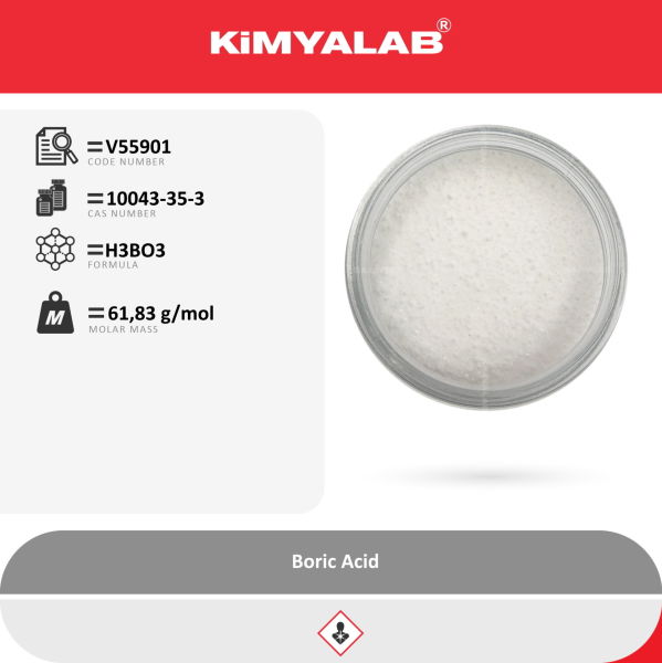 Kimyalab Borik Asit 1 Kg - Boric Acid %99,9 - Extra Pure - H3BO3