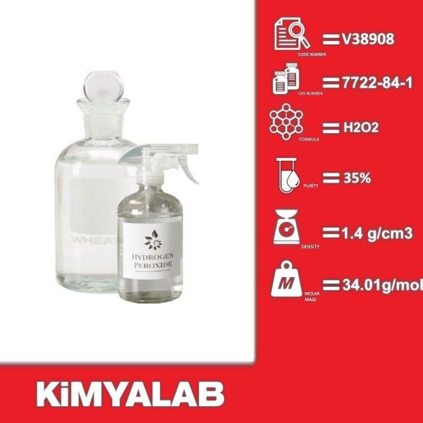 Hidrojen Peroksit Çözeltisi 1 Litre - Hydrogen Peroxide %35