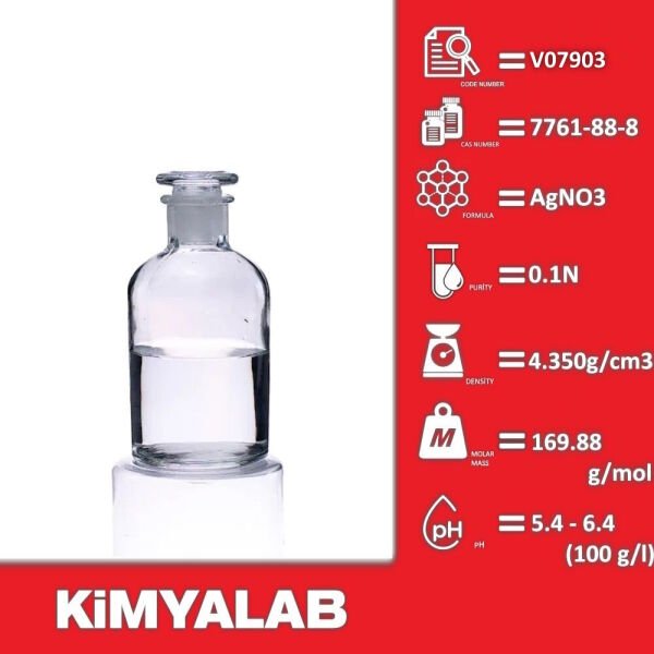 Kimyalab Gümüş Nitrat Çözeltisi 0.1 mol/L - 0.1 N - 500 ml