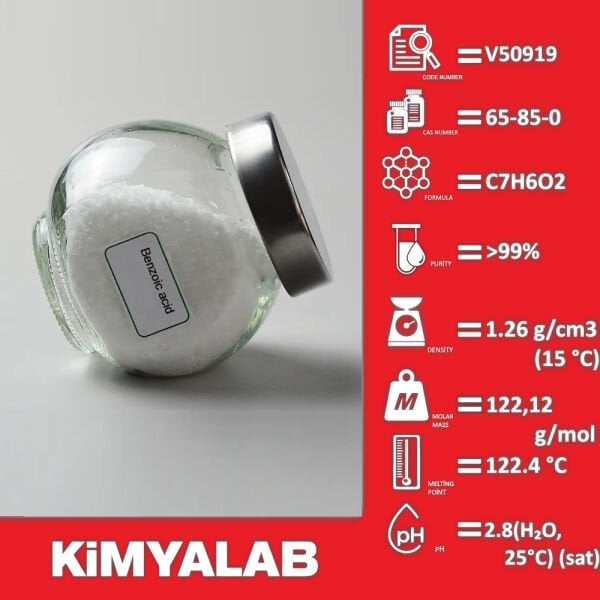 Kimyalab Benzoik Asit 1 kg %99 - C7H6O2 - Benzoic acid