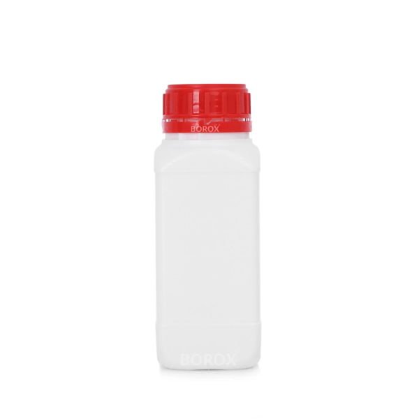 Borox Plastik Kare Şişe 500ml - Kırmızı Kapaklı Şişe 100 Adet