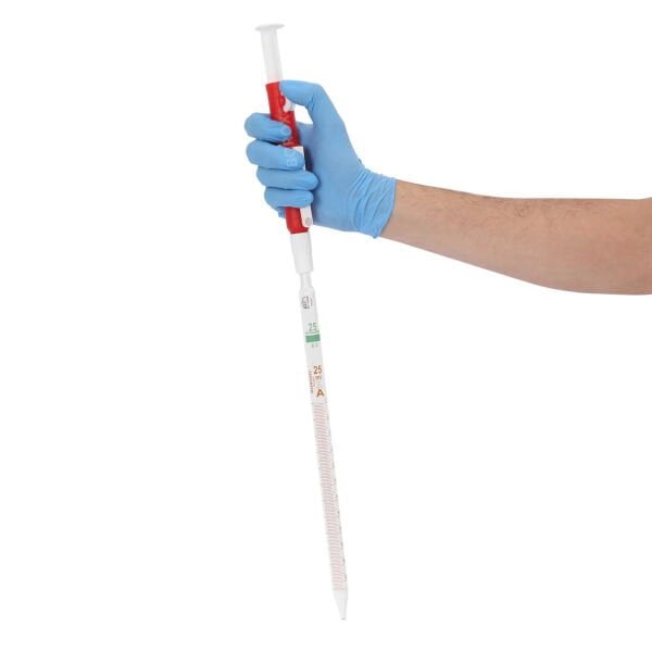 Borox Pipet Pompası 25 ml - Pipet Puarı - Pi-Pump - Kırmızı