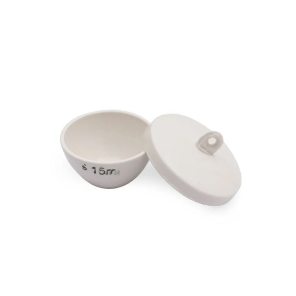 Borox Porselen Kroze - Kapaklı Pota 15ml - Çap 39mm Crucible