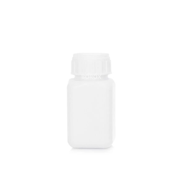 Borox Plastik Kare Şişe 100 ml - Beyaz Kapaklı Şişe 5 Adet