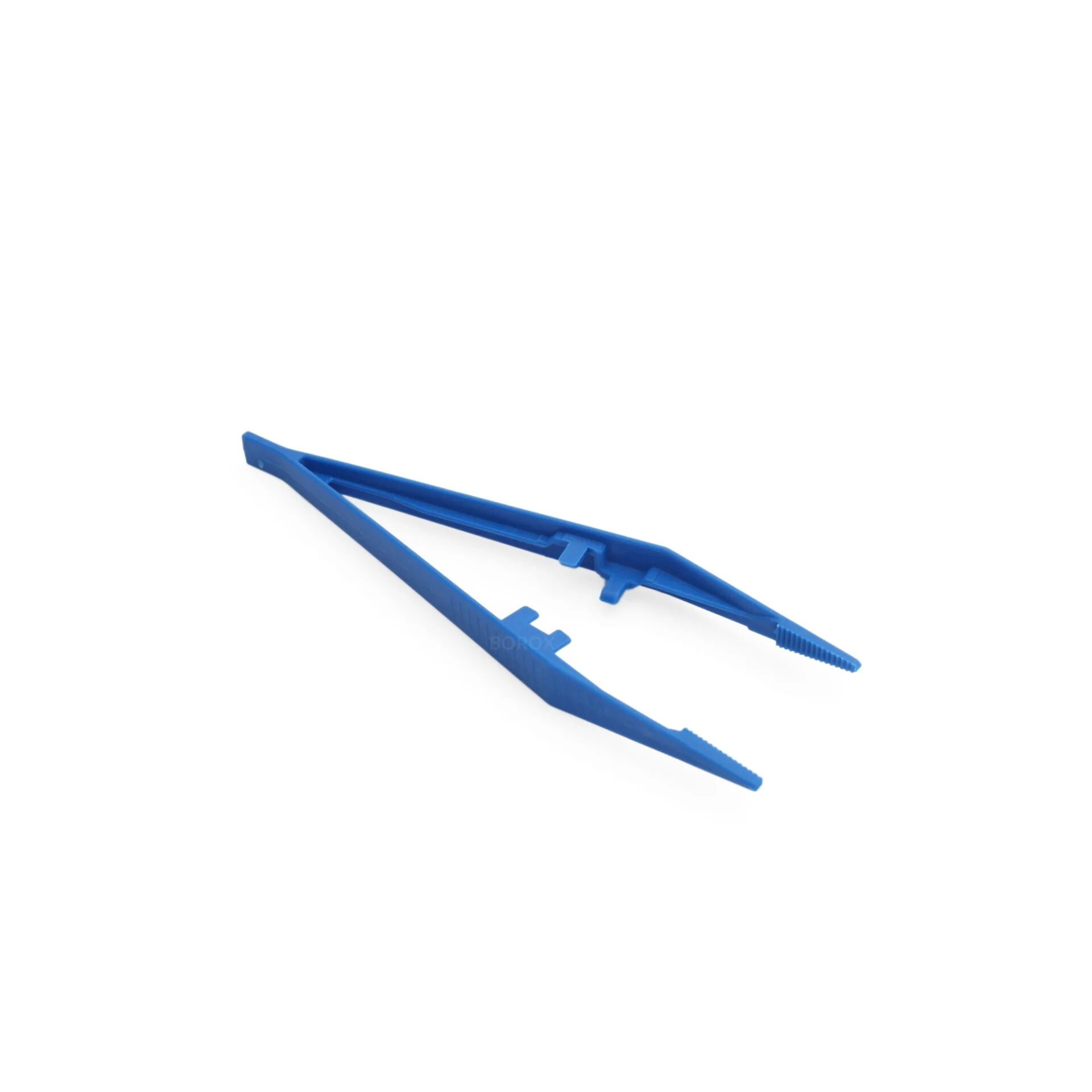 Borox Penset 13 cm Plastik Mavi - Küt Uçlu Dişli Düz Cımbız