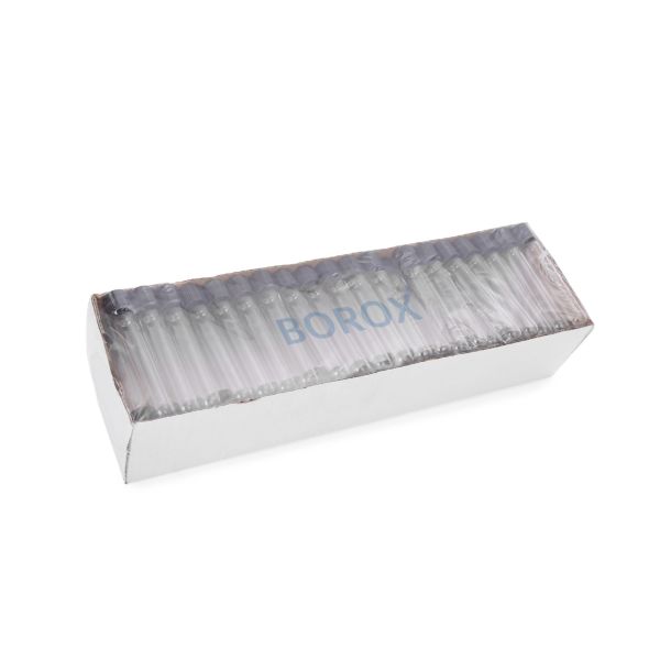 Borox Cam Deney Tüpü 16x160 mm - Kapaklı Test Tüpü 100 Adet
