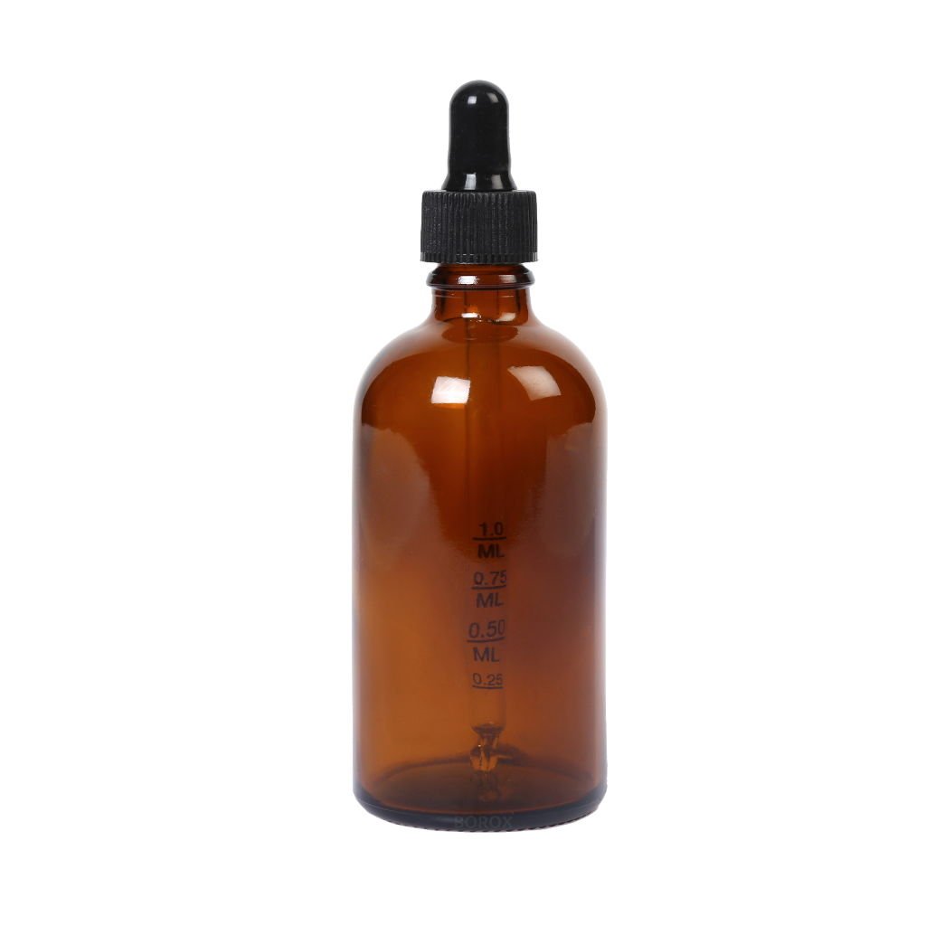 Borox Cam Damlatma Şişe 100 ml - Amber Damlalıklı Şişe 100cc