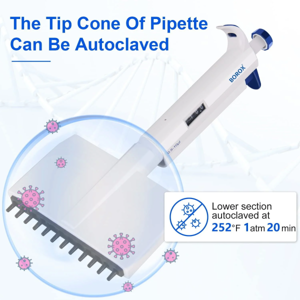 Otomatik Pipet 12 Kanallı 5 - 50 µl - Dijital Mikropipet