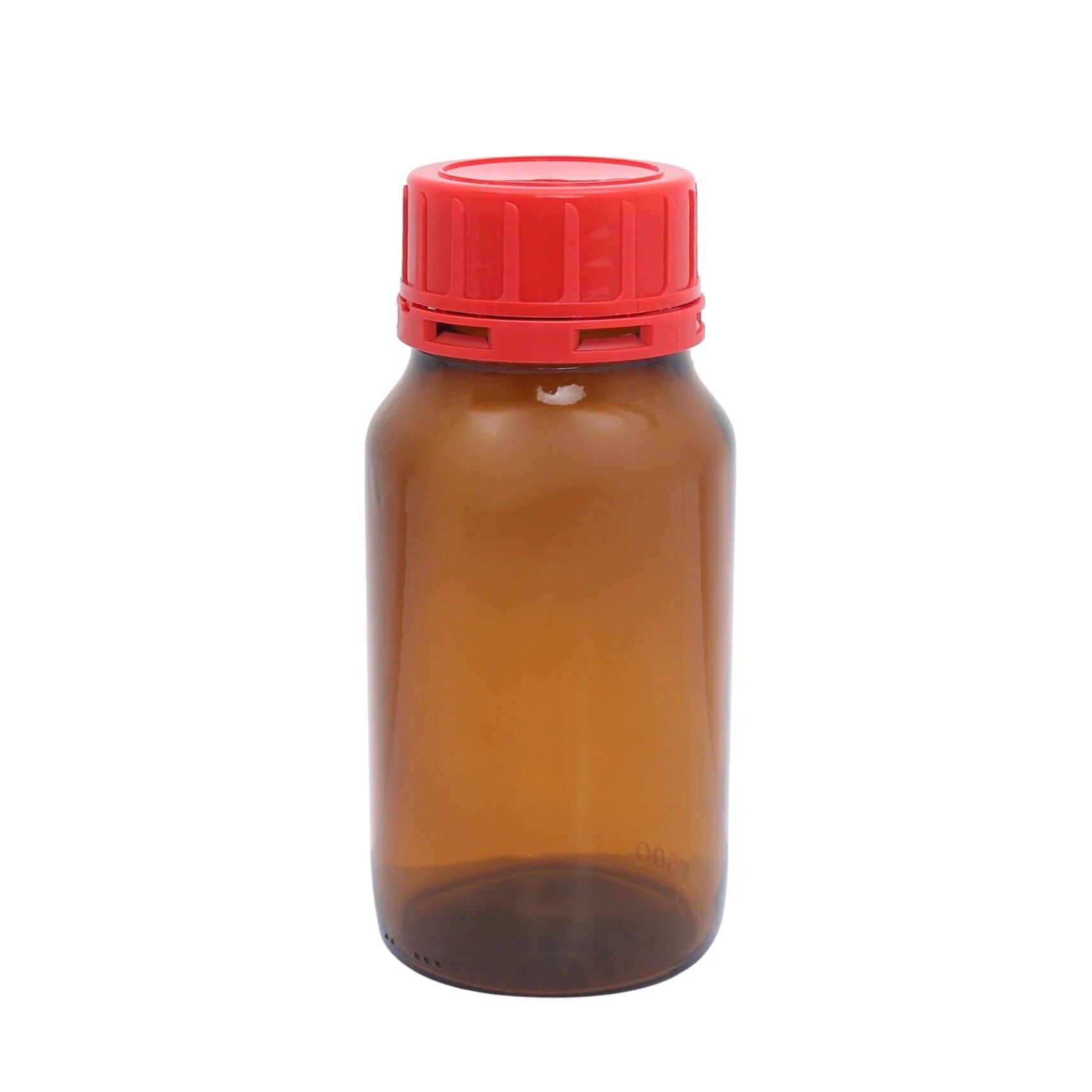 Borox Cam Amber Şişe Kırmızı Kapaklı Geniş Boyunlu - 500ml