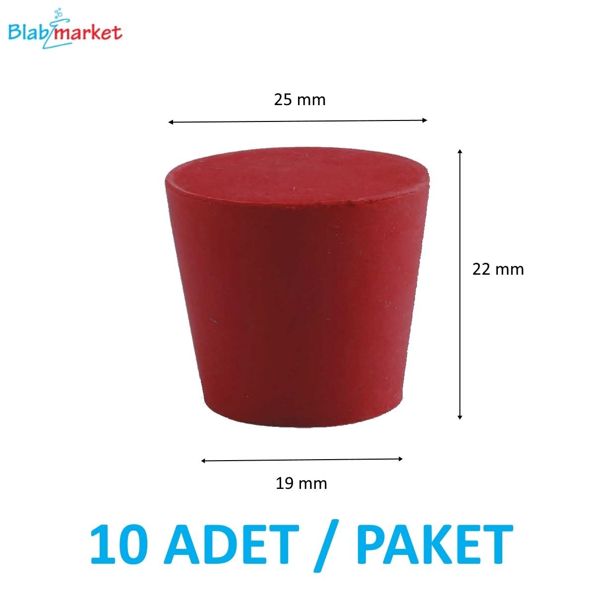 Kauçuk Tıpa 19x25x22 mm Tapa Kapak - 10 adet / paket