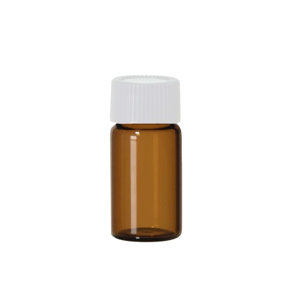 Borox Amber Cam Şişe Geniş Ağız 30 ml - Beyaz Kapaklı Şişe