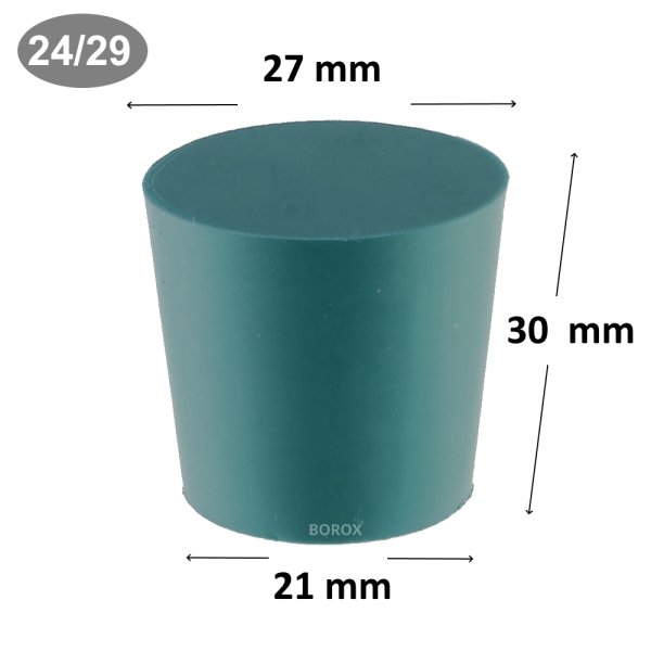 Borox Silikon Tıpa 21x27x30 mm - Kapak NS 24/29 - 1 Adet