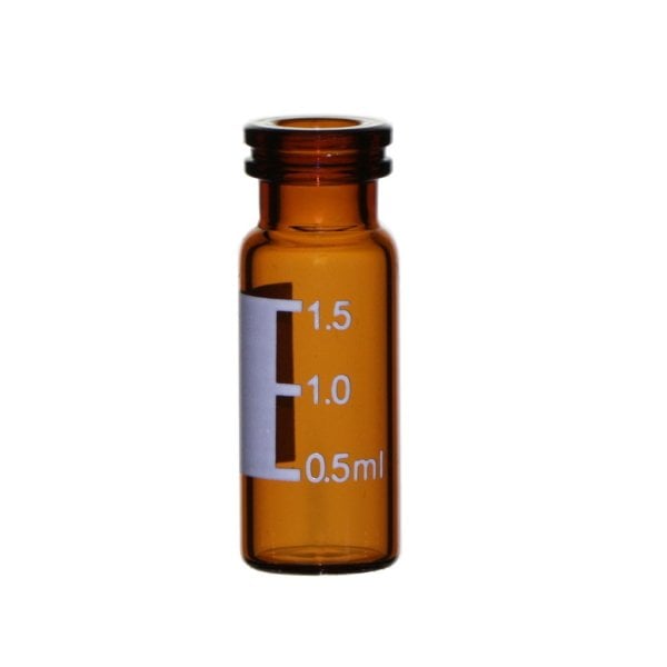 Cam Vial - Amber - Snap - 11mm (N11) - 2ml - Hacim Ölçeği ve İşaretleme Alanı ile