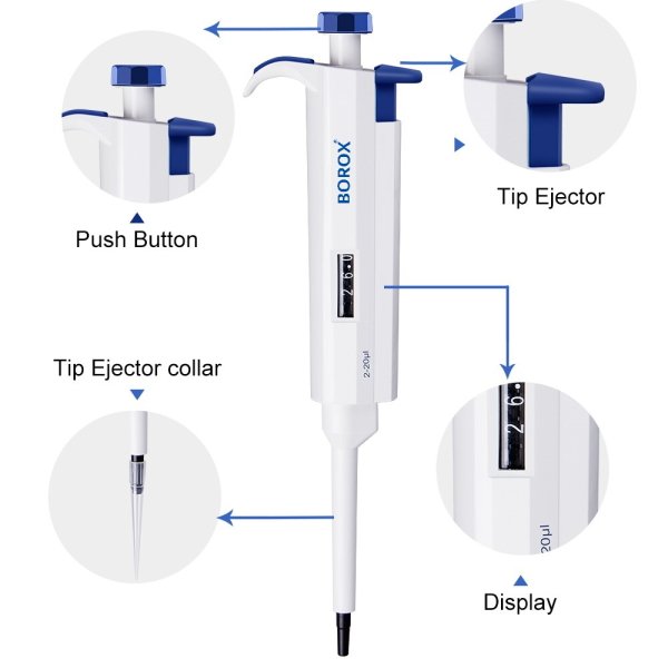 Otomatik Pipet 2 - 20 µl - Mikropipet - Ayarlanabilir