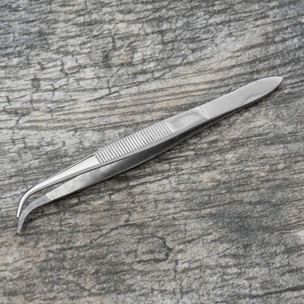 Borox Penset 16 cm Paslanmaz Çelik - Eğri Sivri Uçlu Cımbız
