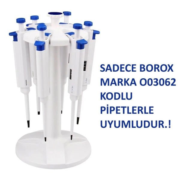 Borox Pipet Standı Karusel - Otomatik Pipet Standı 6lı