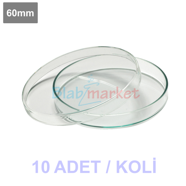 Borox Cam Petri Kabı 60 mm - Petri Kutusu Petri Dish 10 Adet