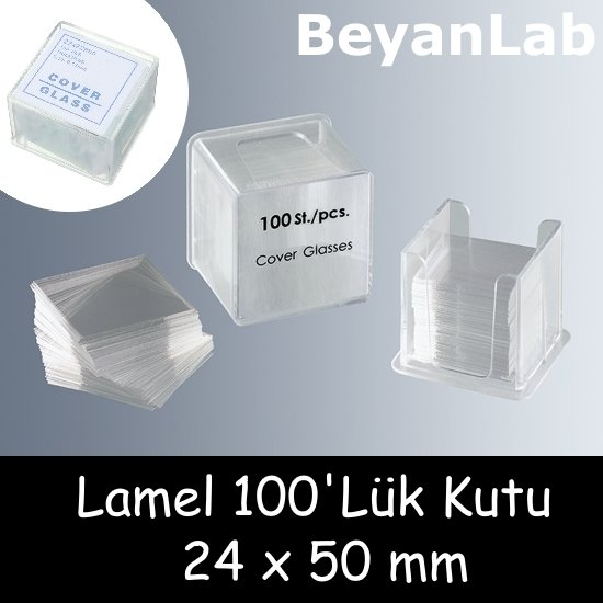 Borox Lamel 24x50mm - Mikroskop Slayt İçin 100lü Cover Glass