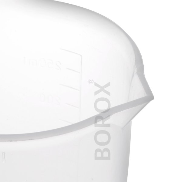 Borox Plastik Beher 250 ml - Kabartma Dereceli Ölçülü Beaker